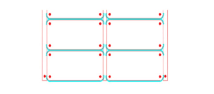 Panel with both V-Cut and tab routes Panel with both V-Cut and tab routes